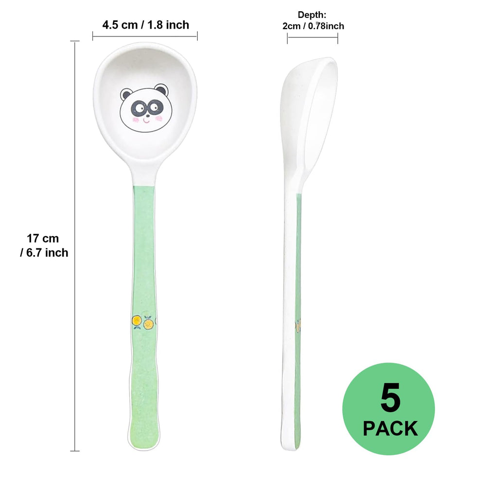 Shopwithgreen bamboo kids spoons pattern 3 pairs with bamboo tableware