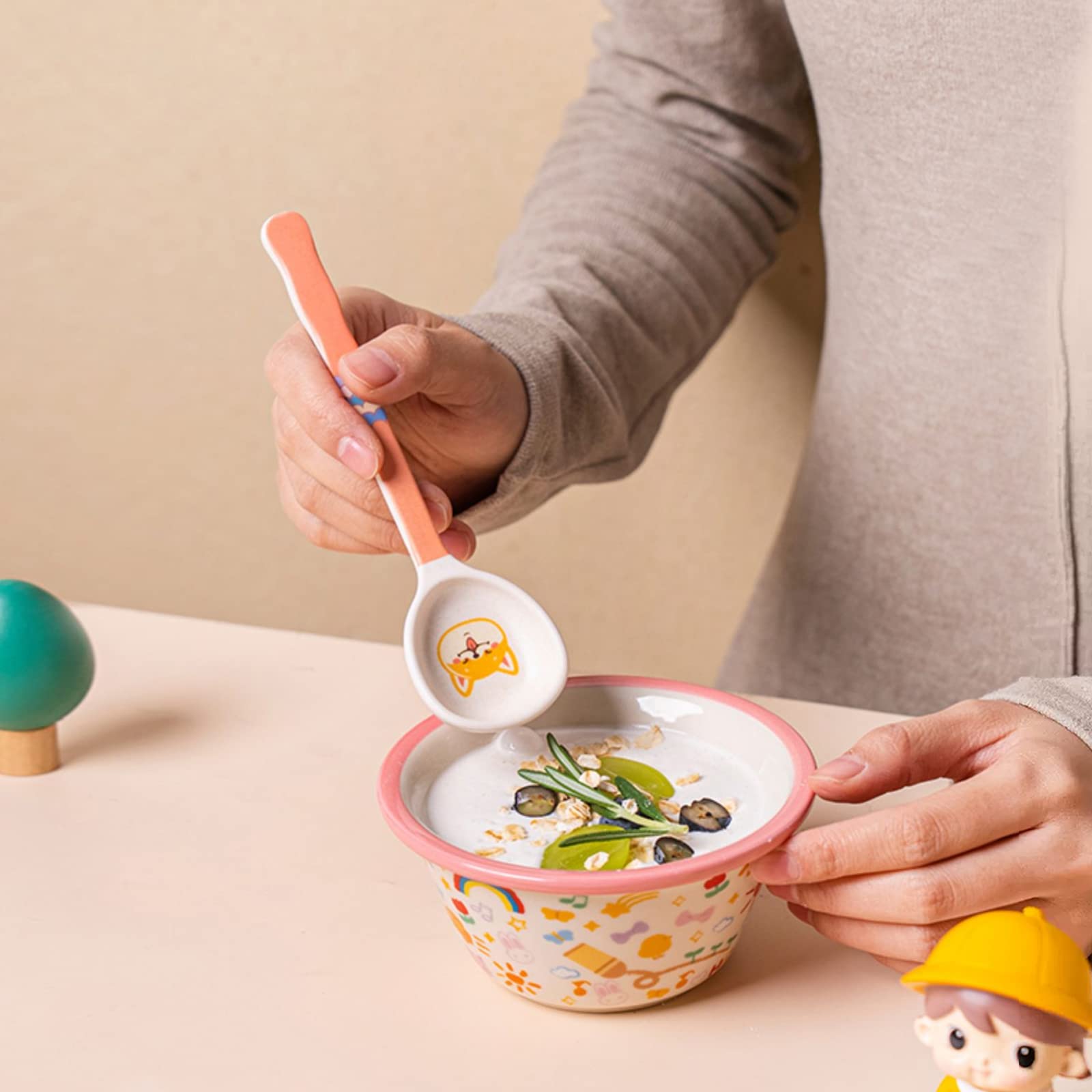 Shopwithgreen bamboo kids spoons pattern 5 colorful cartoon design