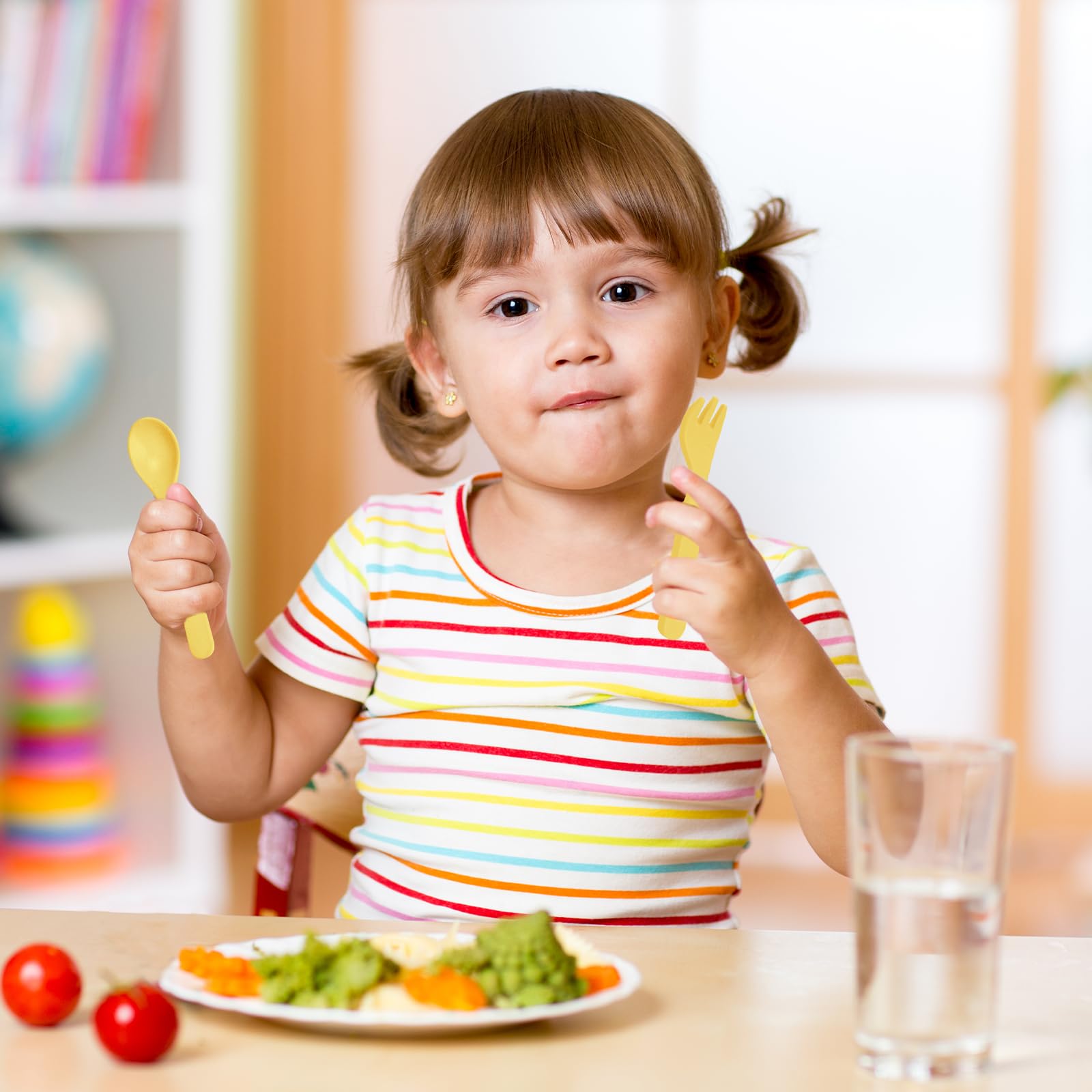 shopwithgreen bamboo toddler utensils BPA-free natural-fiber material is kid-friendly.