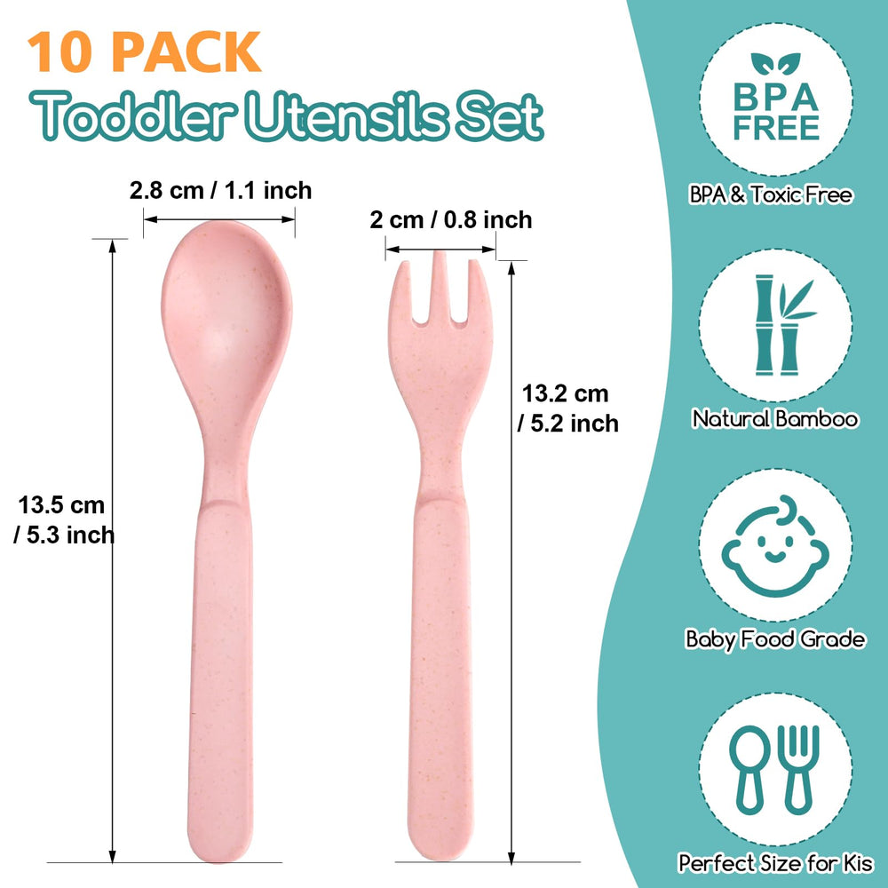 shopwithgreen bamboo toddler utensils 5.3-inch length matches toddlers' mouths.
