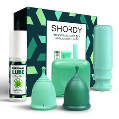 SHORDY menstrual cups set packaging for beginners