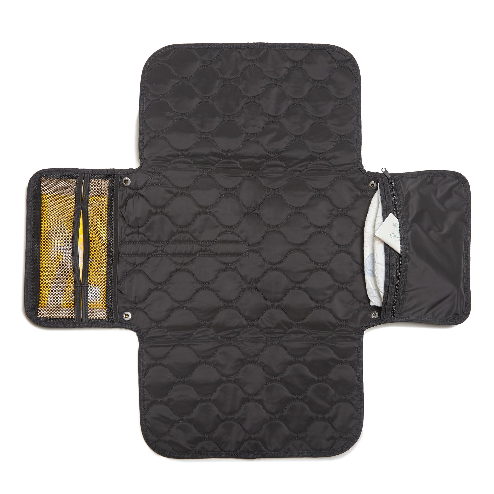 shorty-love quilted changing pad folded for compact travel.