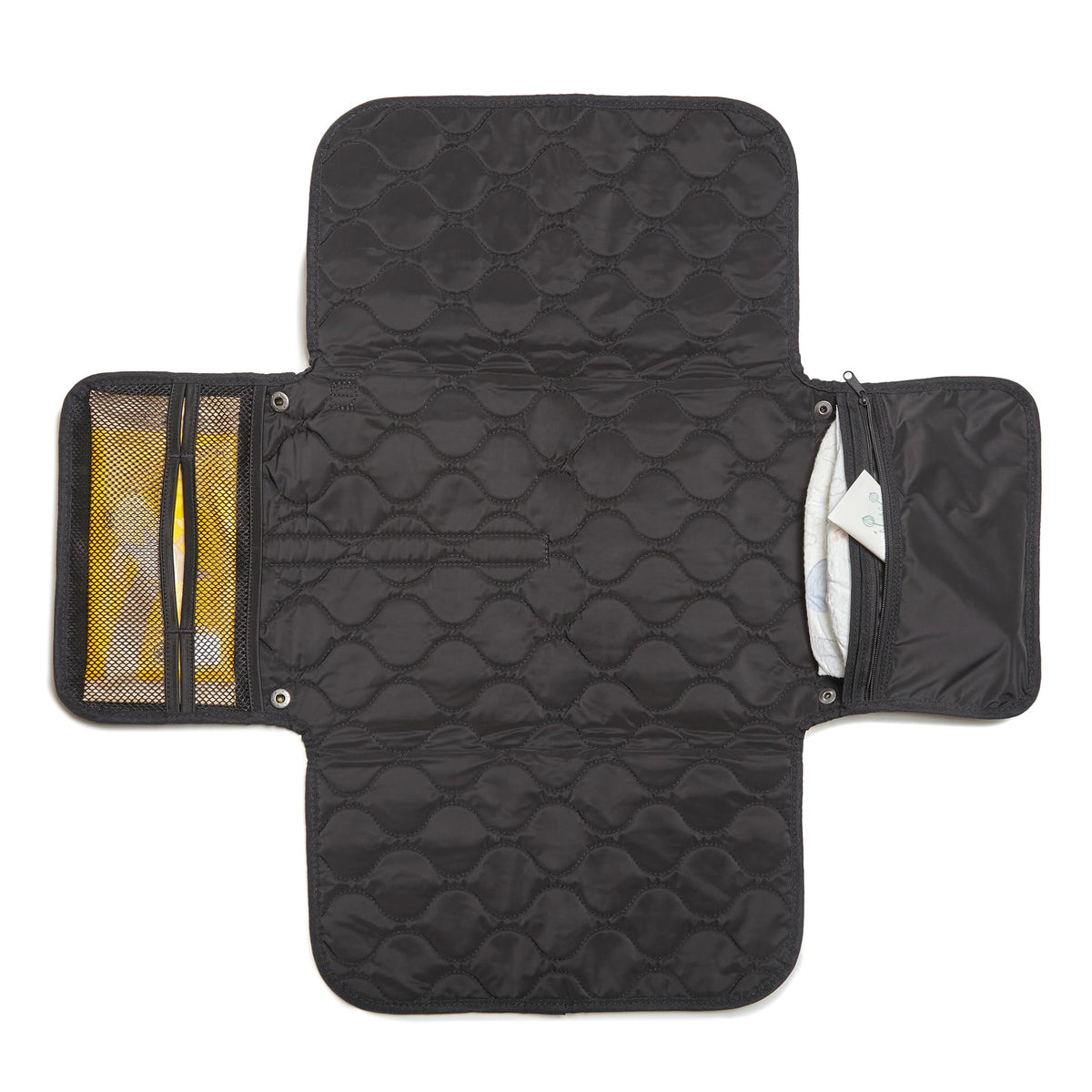 shorty-love quilted changing pad folded for compact travel.