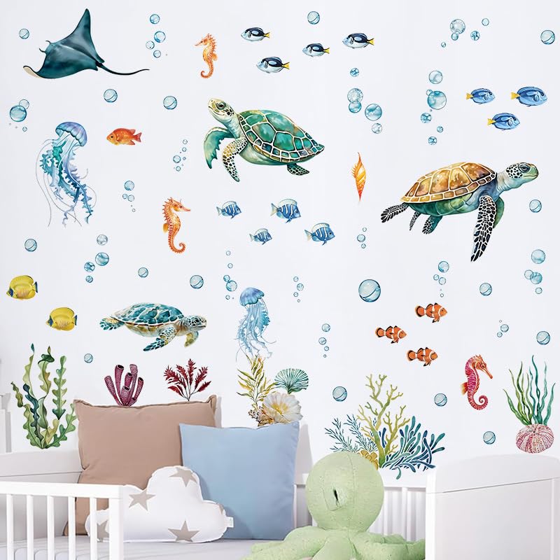 SHUCHING sea turtle sheet set sticks easily, leaves no traces.