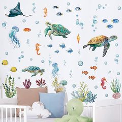SHUCHING sea turtle sheet set sticks easily, leaves no traces.