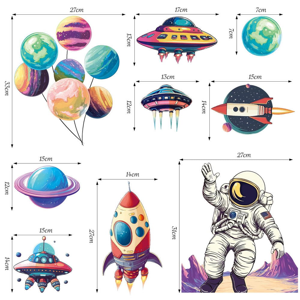 SHUCHING playroom wall decor astronaut scene inspires curiosity in kids.