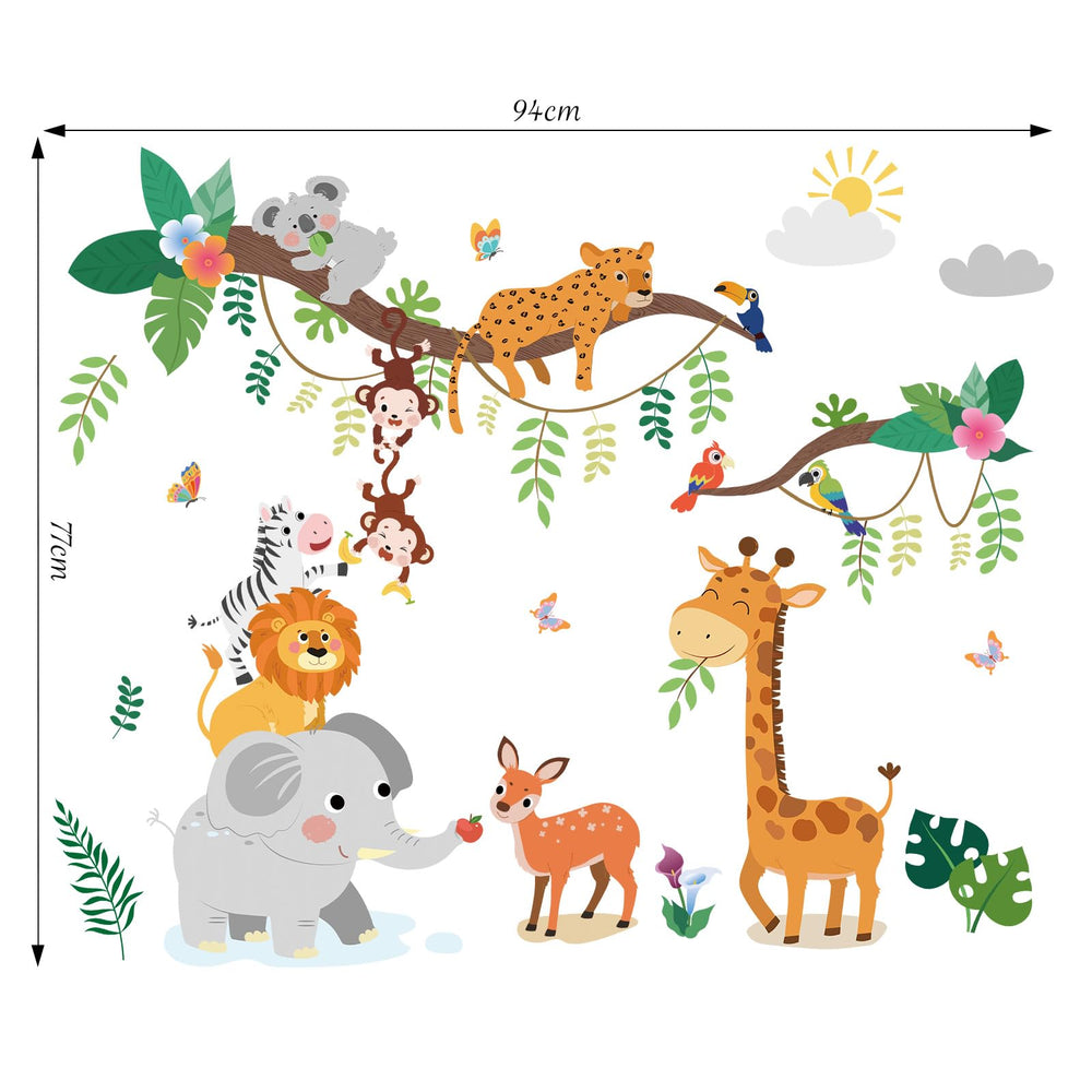 SHUCHING safari animals wall sticker—decor that sparks imagination in living spaces.