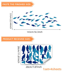 SHUCHING Under The Sea fish decal sheet 3 with cheerful sea creatures for playrooms