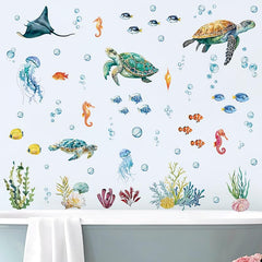 SHUCHING under-the-sea wall decal brightens kids' room with non-toxic vinyl.