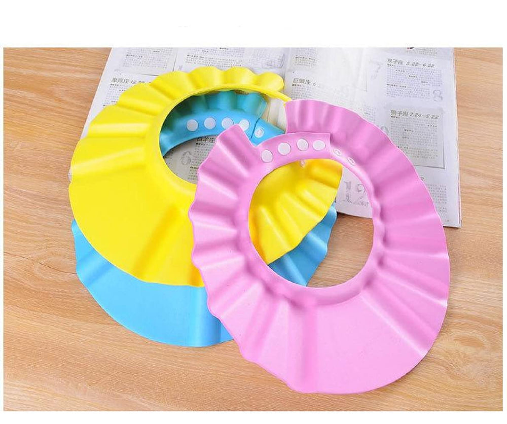 Shuiniba kids shower cap yellow keeps shampoo away from the face