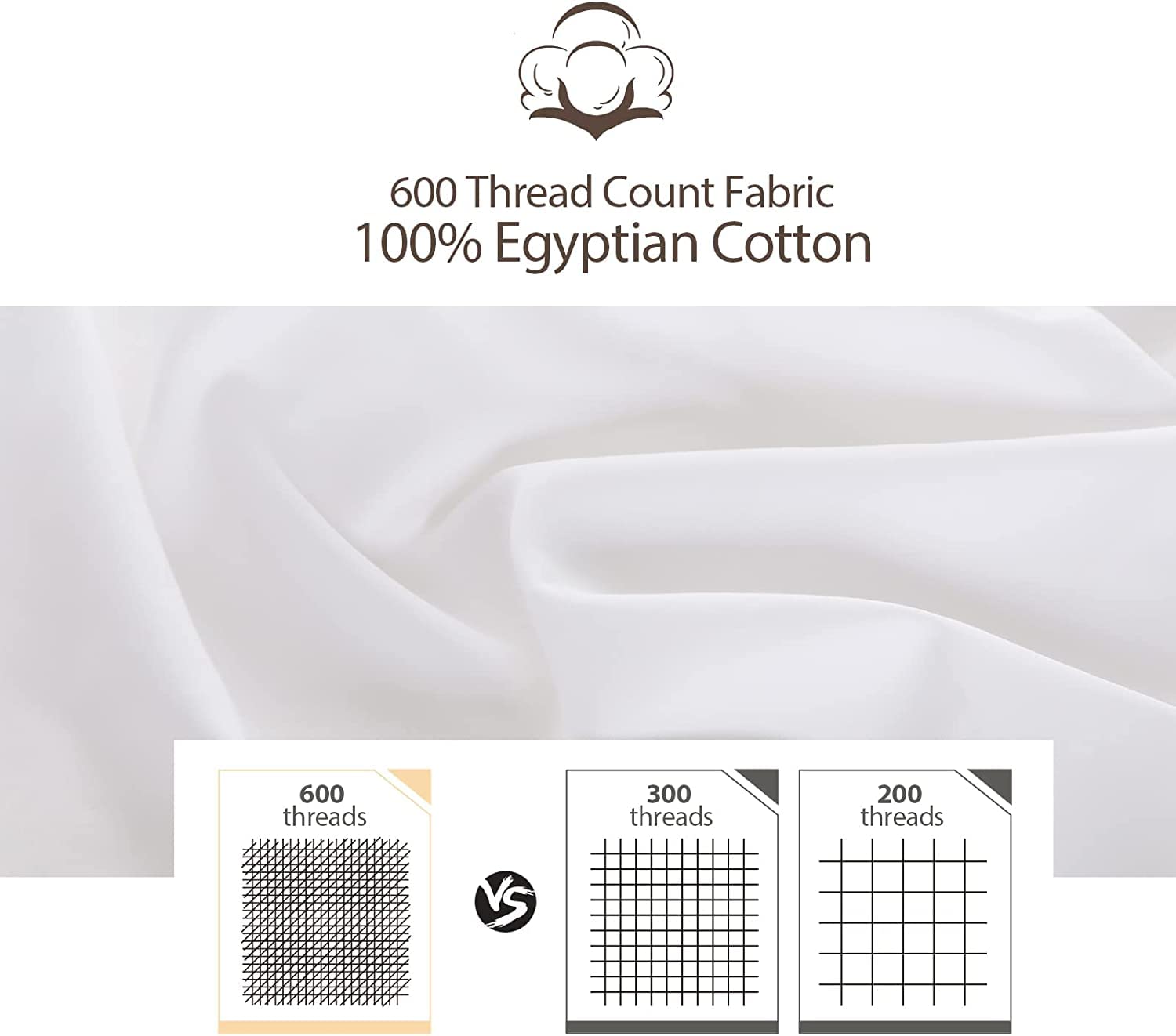 Shunjie.Home 600-thread-count Egyptian cotton pillowcase offers silky softness and breathability.