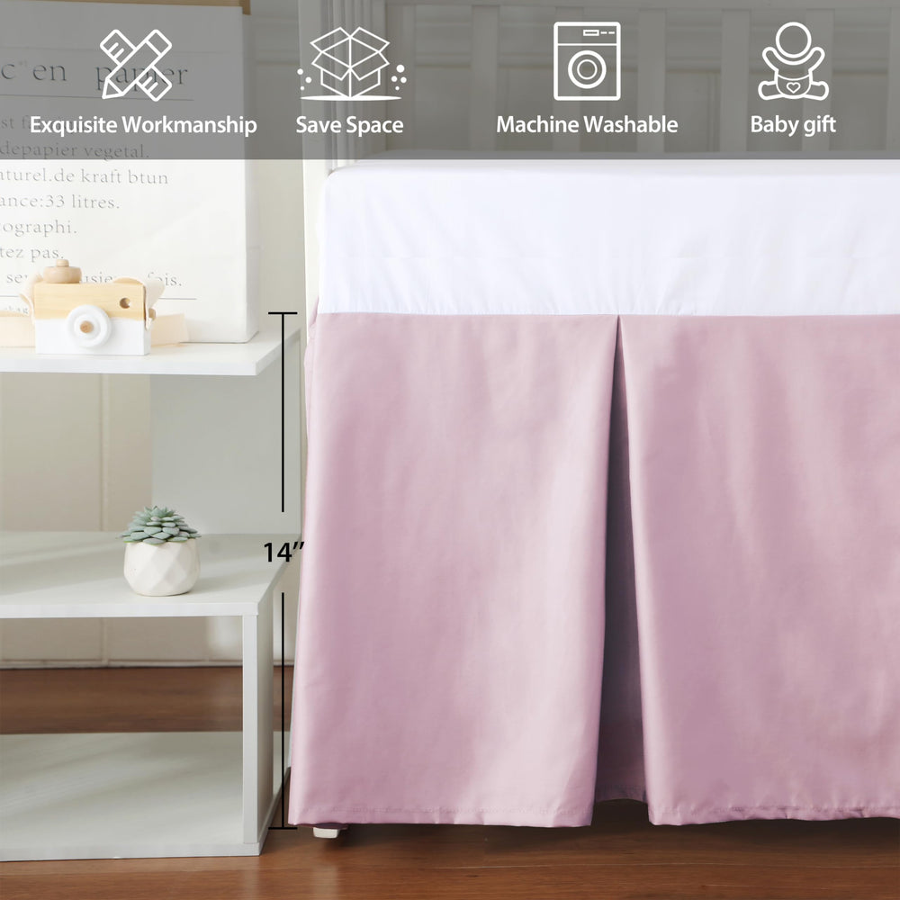 Shunjie.Home 14-inch drop crib skirt for tidy, stylish nursery.