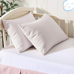 Shunjie.Home toddler pillow protectors 2-pack in white fabric, breathable and skin-friendly.