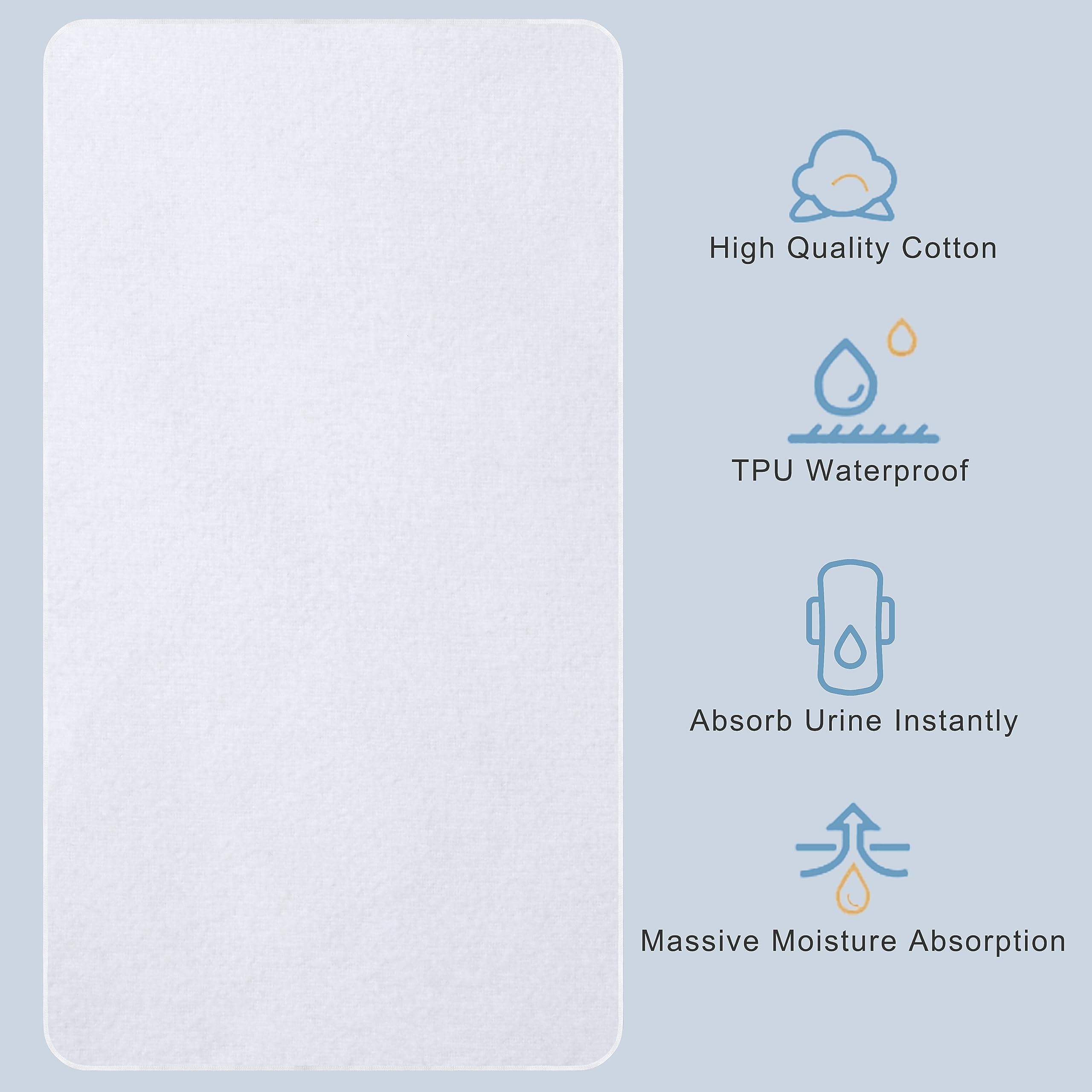 Shunjie.Home Flannel Crib Protector Pad size 27 x 39 fits crib mattresses securely.