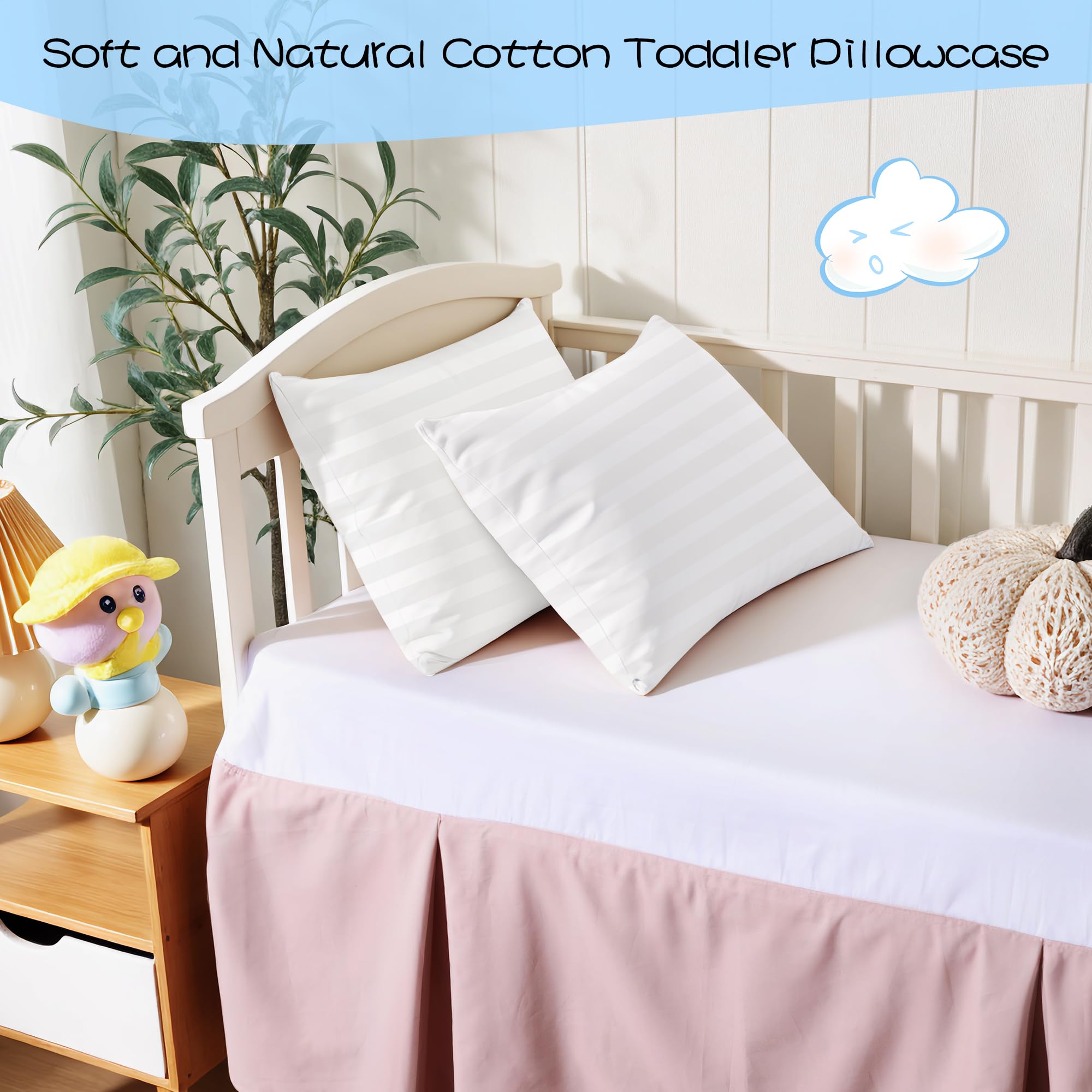Shunjie.Home breathable cotton toddler pillow protector keeps kids cool and comfortable