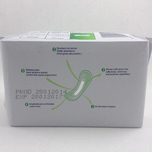 SHUYA overnight pads in 285mm length for heavy flow nights.