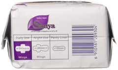 SHUYA pad with 3D wings design providing secure coverage and reduced leakage.