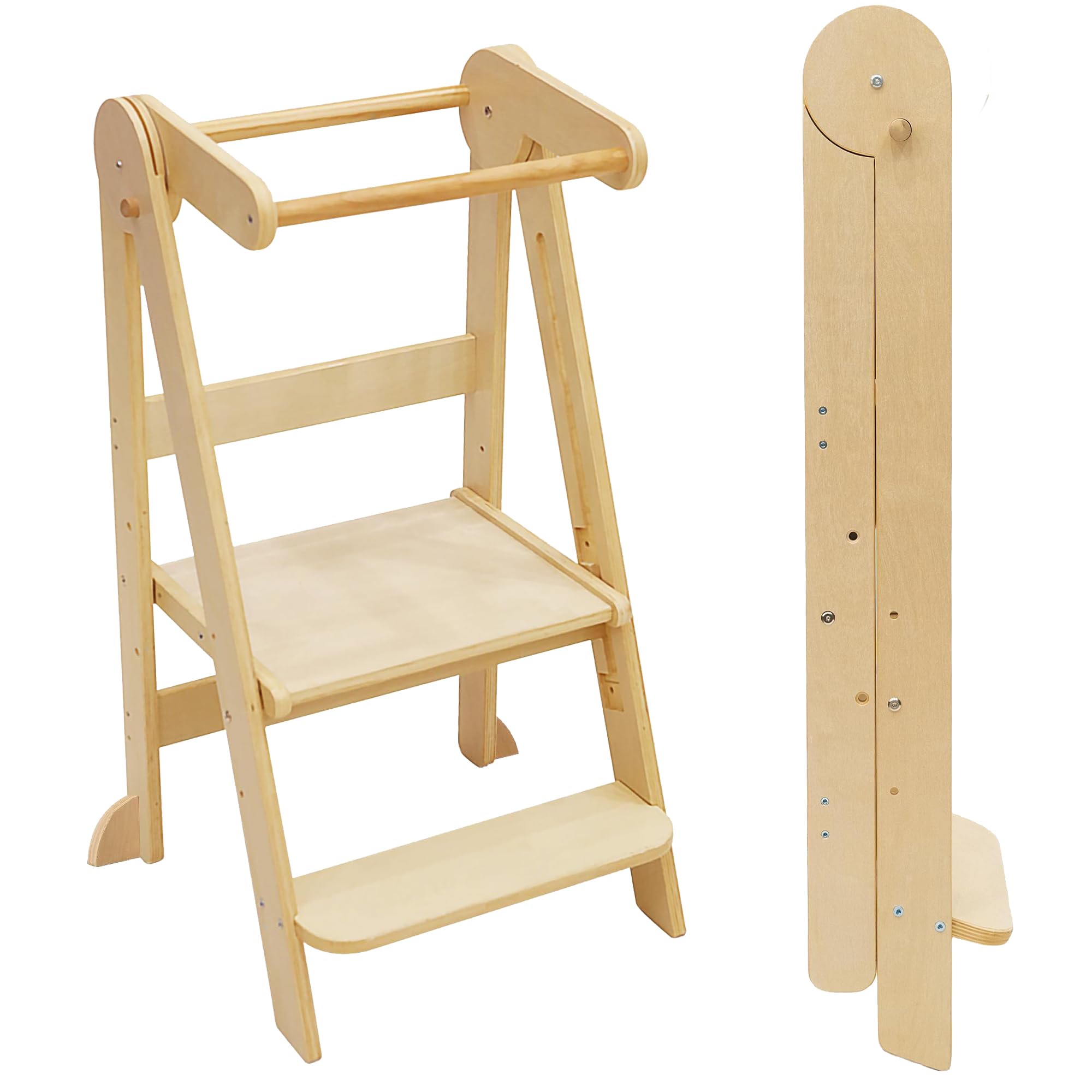 SHWWQUE foldable toddler tower set up for safe kitchen helper moments.