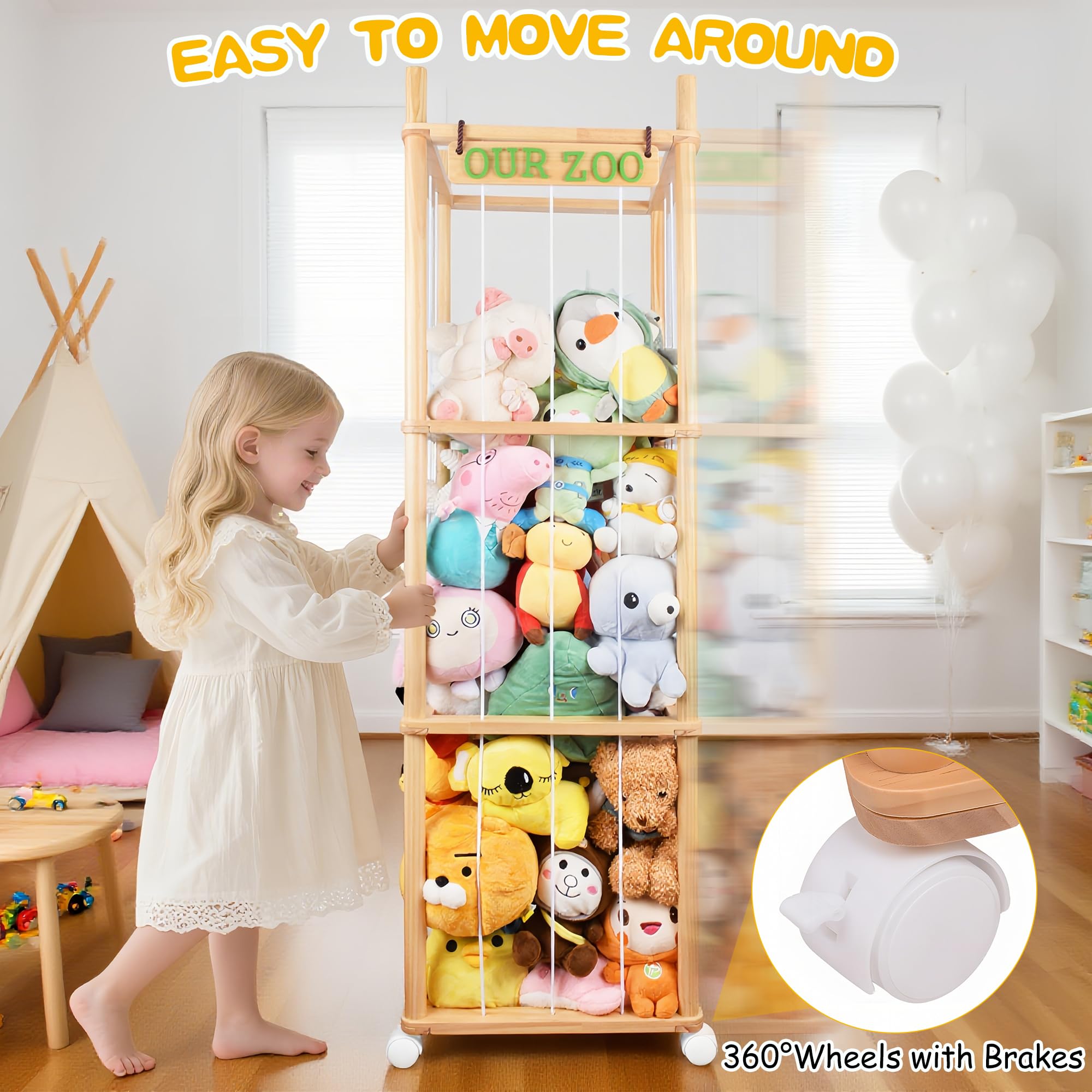 Natural pine wood frame with burr-free finish for safe kids' rooms