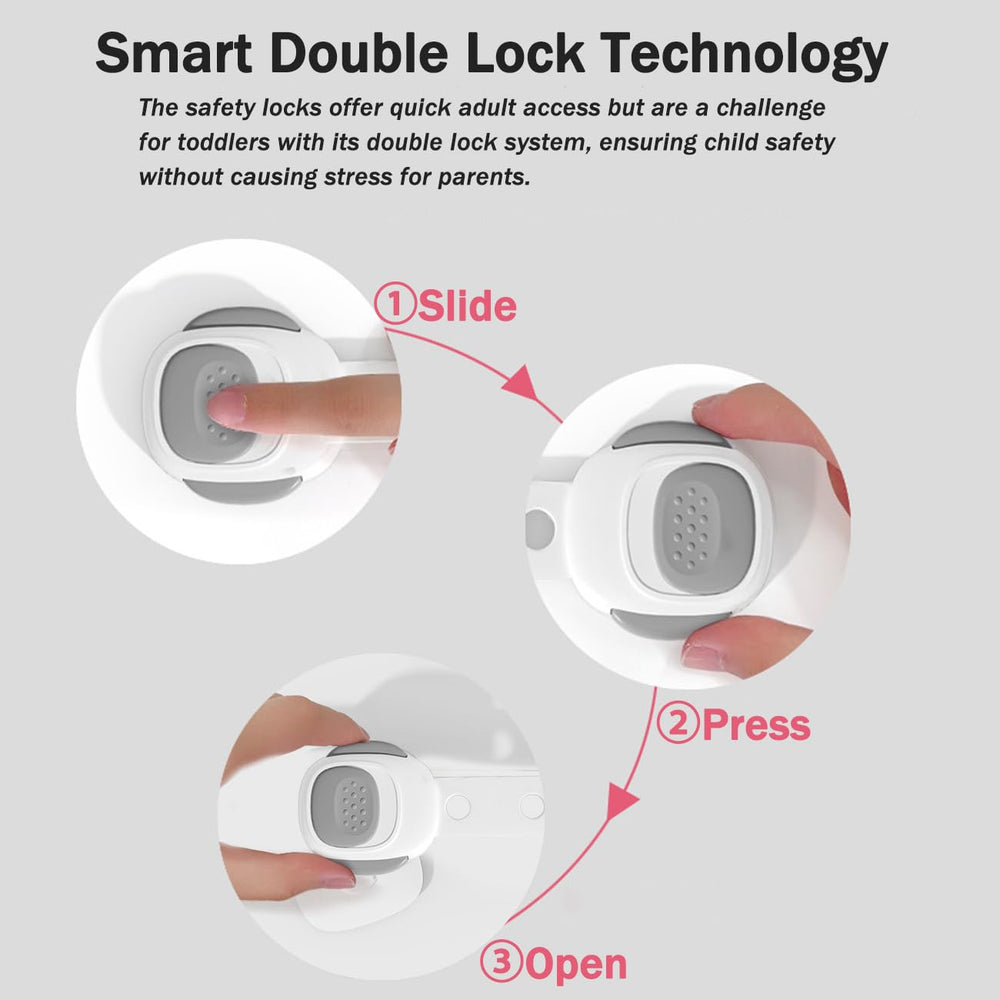 Shycool ABS durable cabinet locks with smooth finish protect little fingers