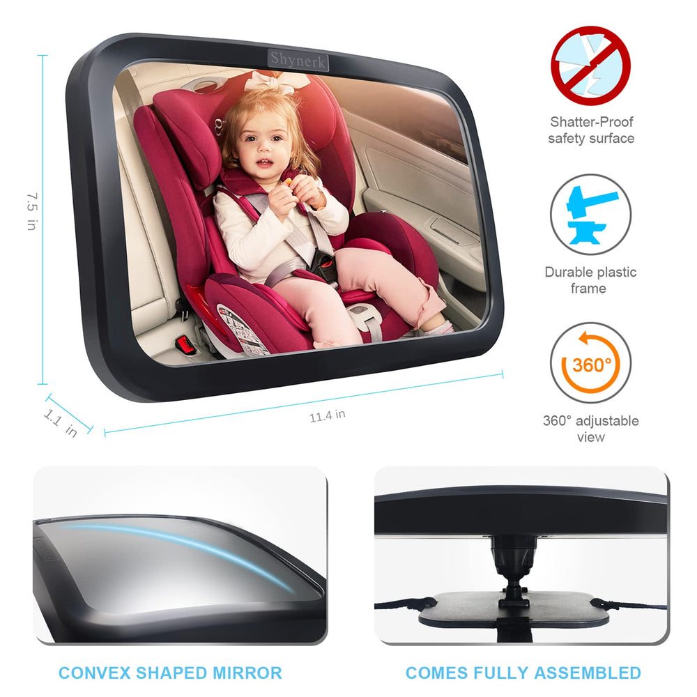 Shynerk Baby Car Mirror easy straps for quick, secure installation