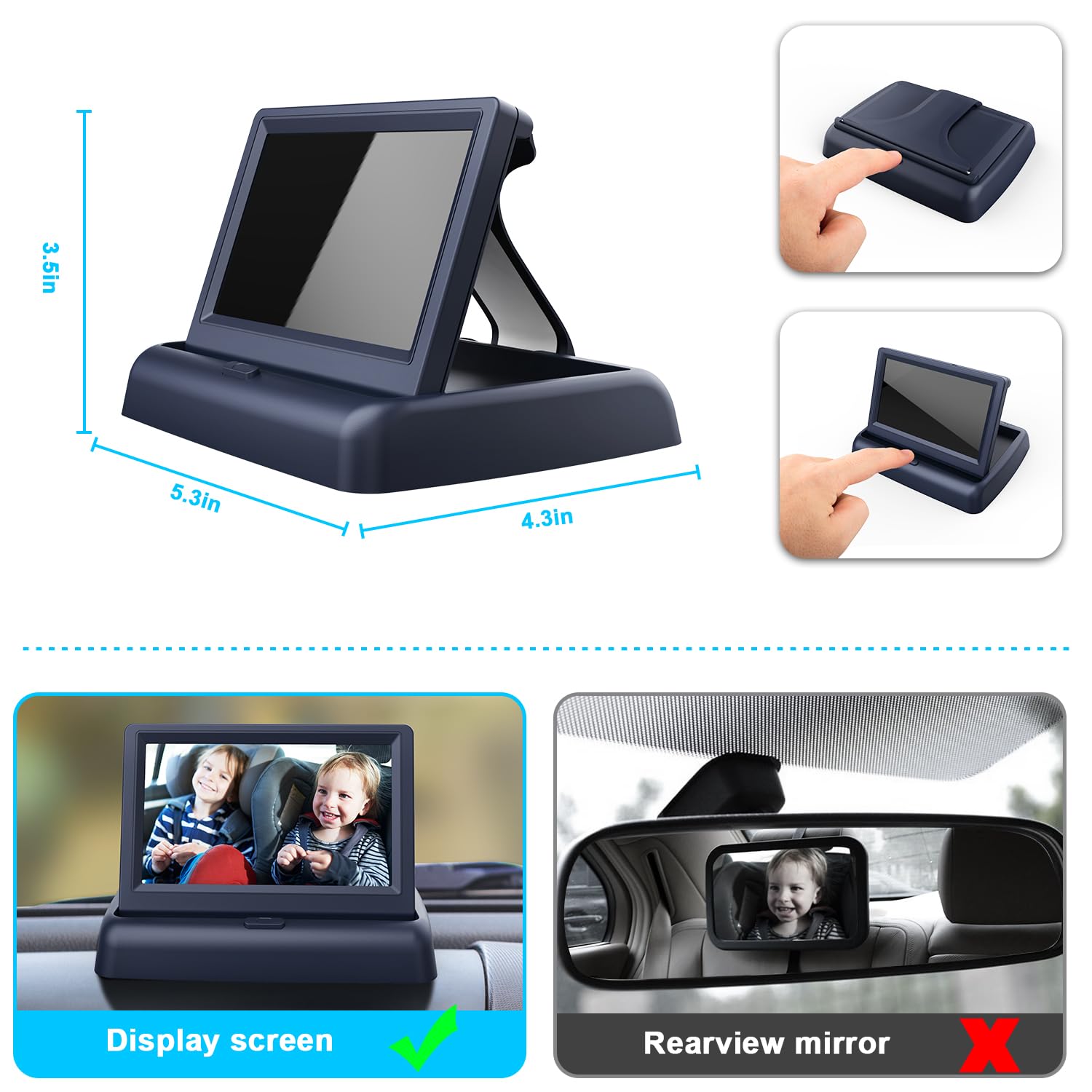 Shynerk Baby car mirror stays stable without vibration while driving.