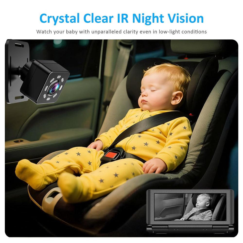 Shynerk Baby Car Monitor 120-degree view covers more of the backseat.