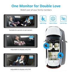 Shynerk Baby Car Monitor night vision ensures clear viewing in low light.