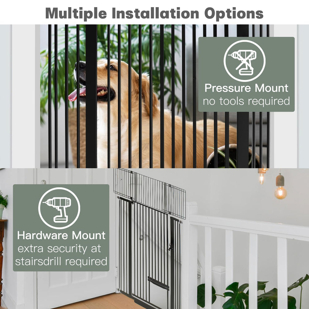 SHYUJAJIE anti-trip bottom ramp design protects floors and stabilizes the gate.