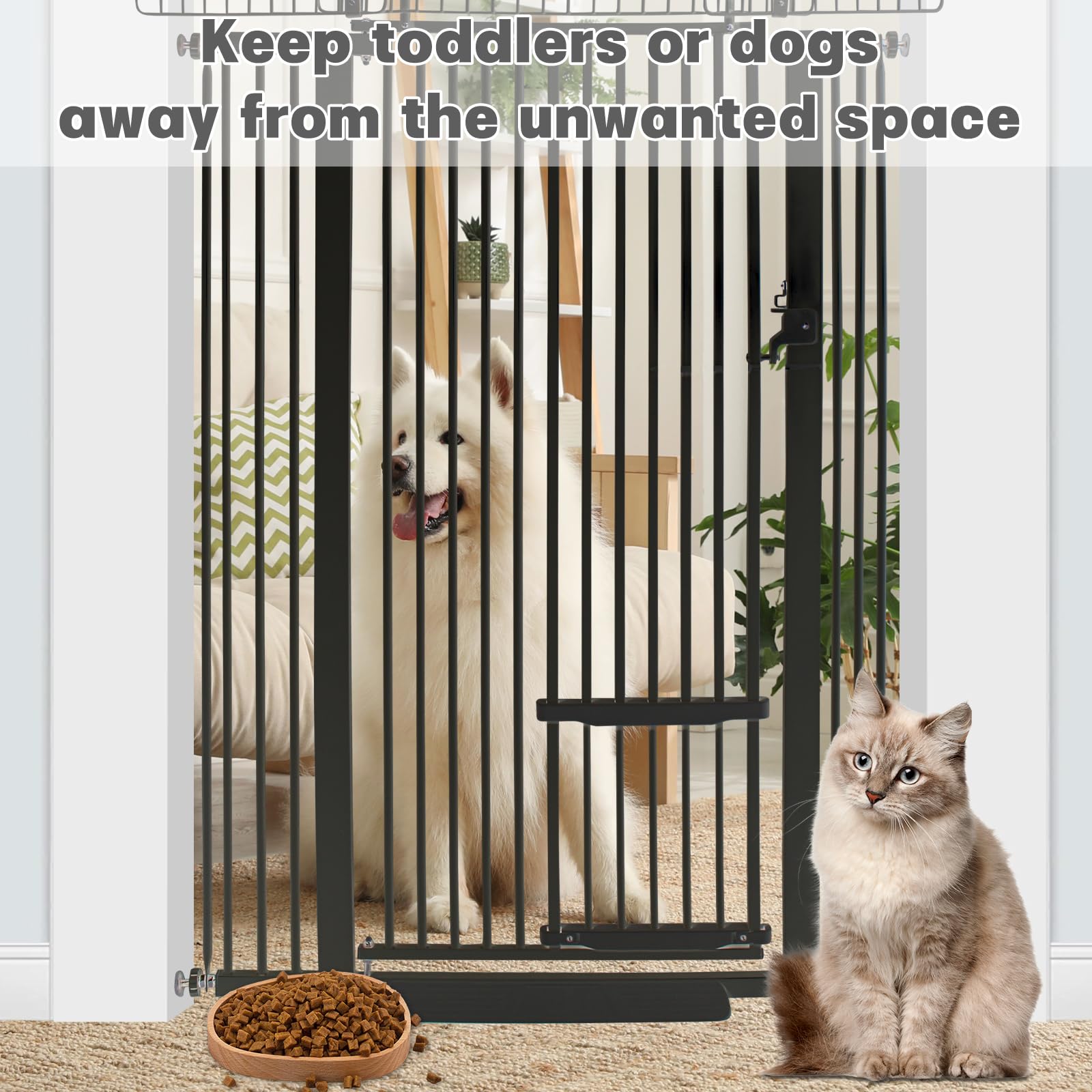 SHYUJAJIE black pet gate for doorways, stairs, and hallways.