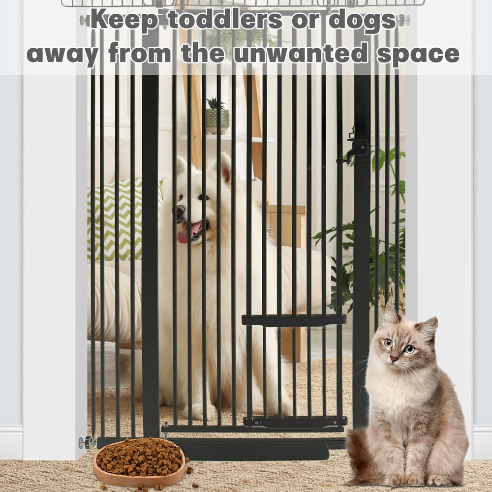 SHYUJAJIE black pet gate for doorways, stairs, and hallways.
