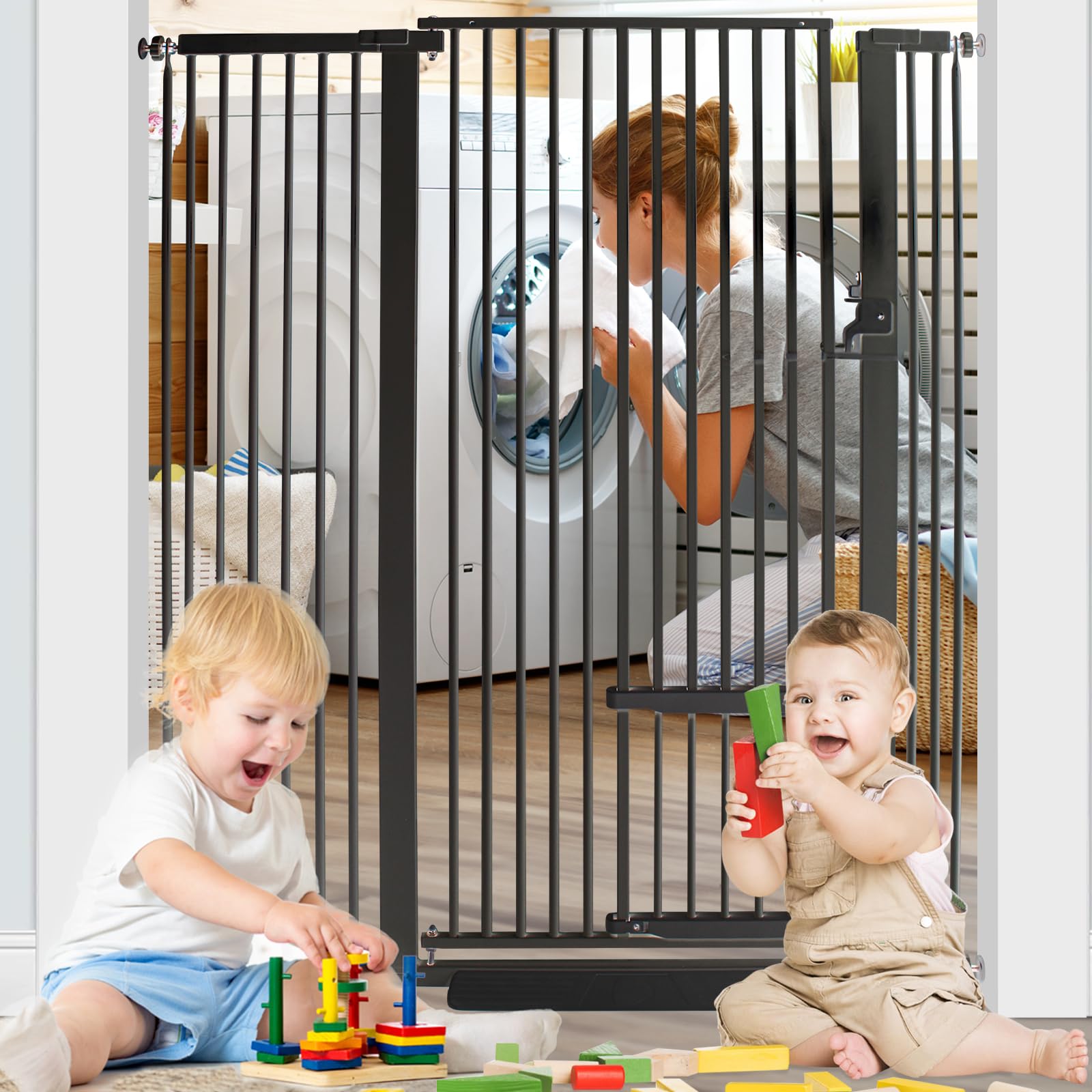 SHYUJAJIE easy-installation gate with four pressure bolts, no tools needed.