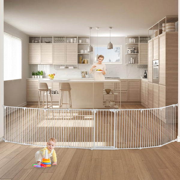 SHYUJAJIE extrawide baby gate with modular panels for wide spaces