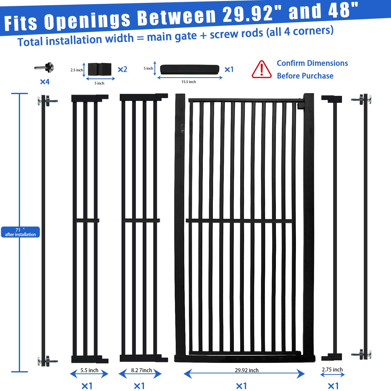 SHYUJAJIE extensions add width to fit wider openings.