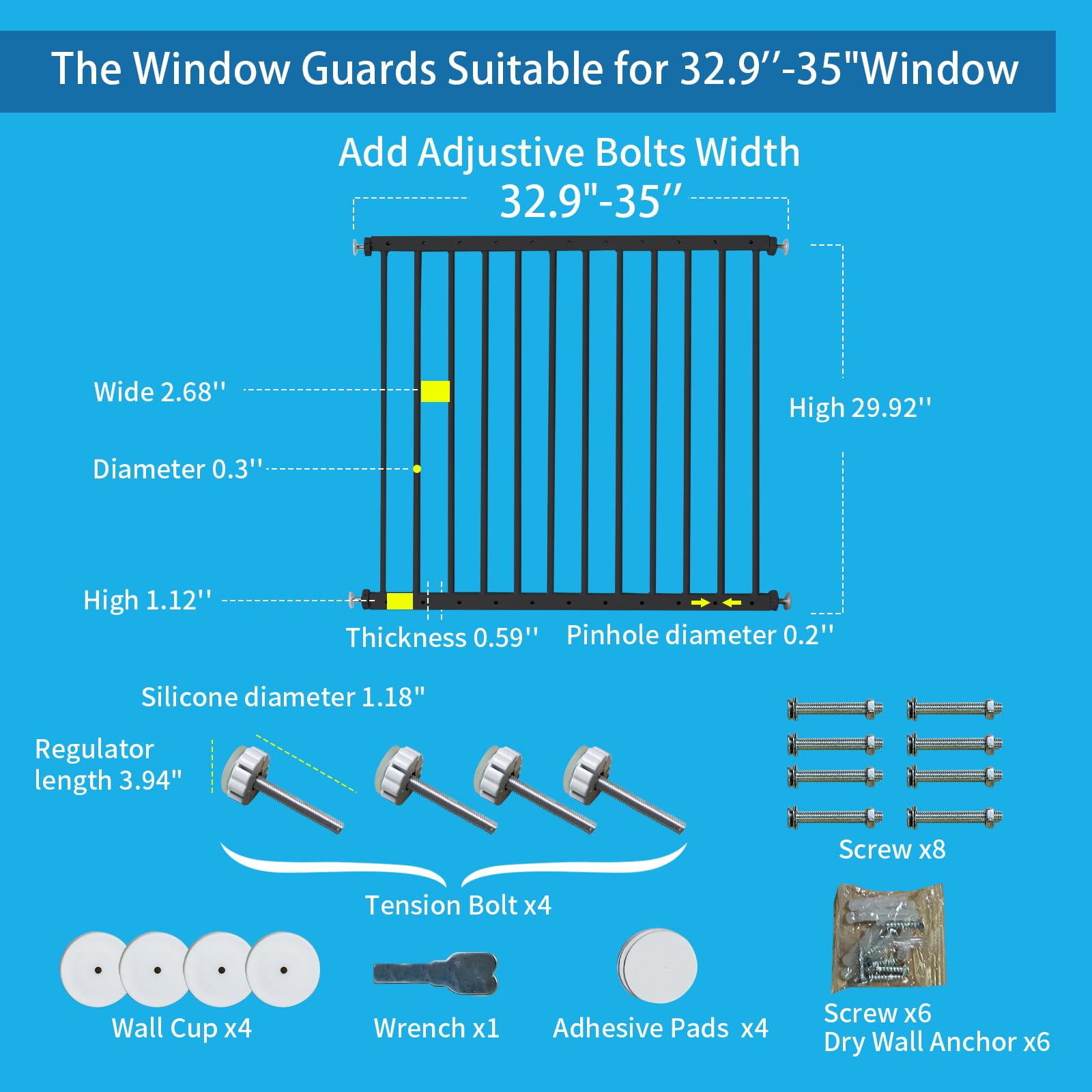 SHYUJAJIE two-panel guard demonstrates adjustable width for versatile window fit