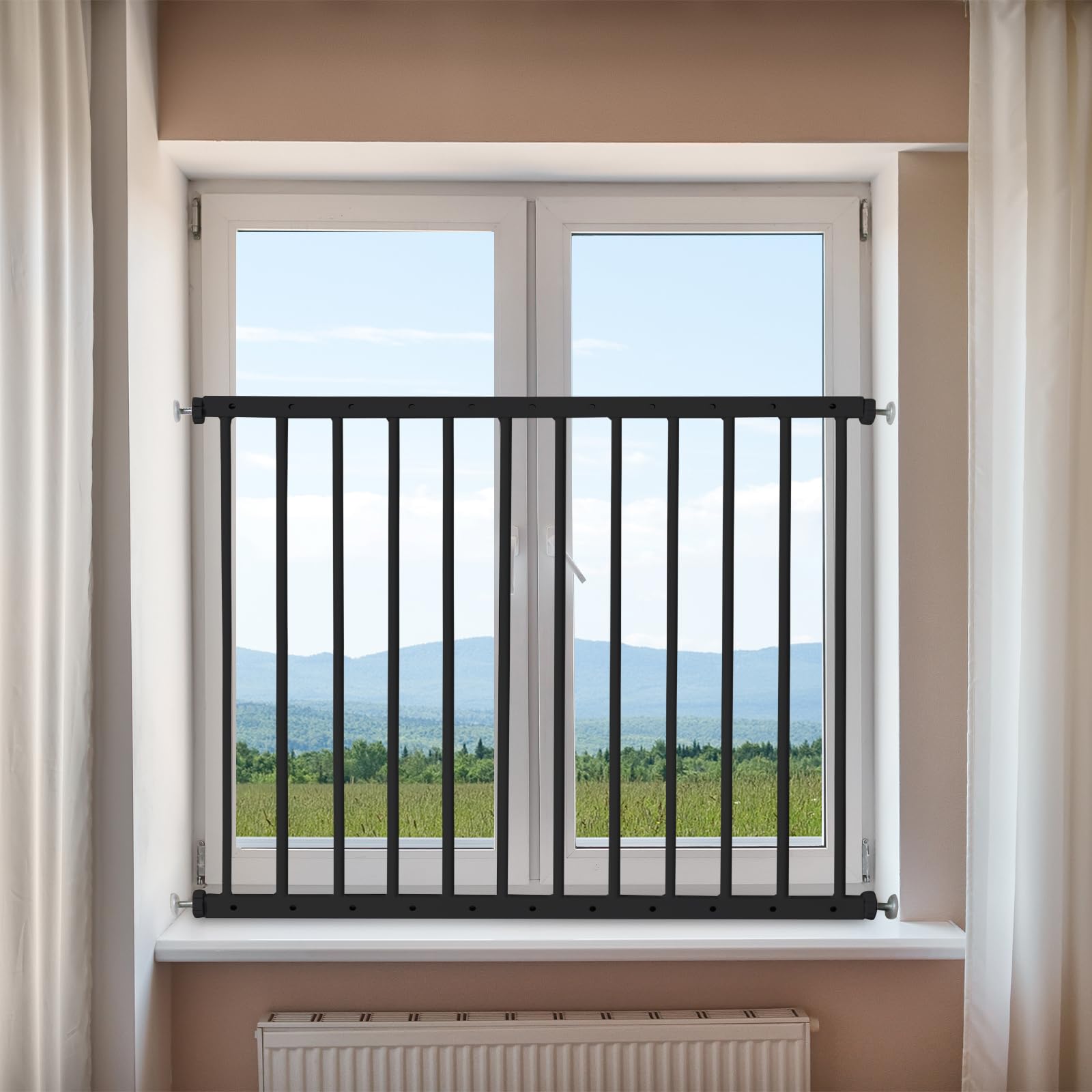 SHYUJAJIE window safety guard on a child window provides sturdy fall protection