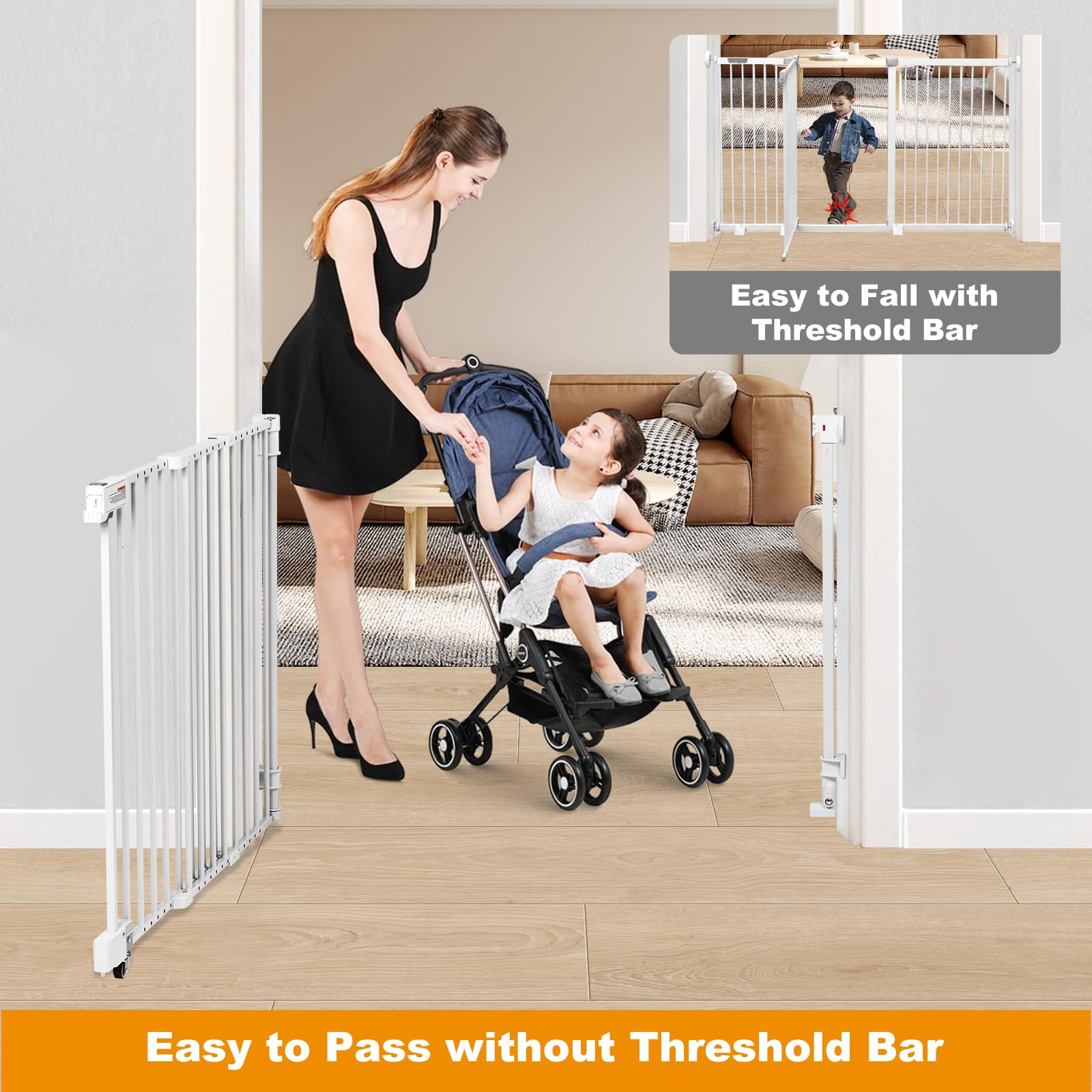 SHYUJAJIE anti-slip bottom wheel boosts gate stability during setup