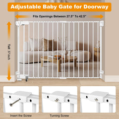 SHYUJAJIE hardware-mounted gate with wide walk-through for easy access
