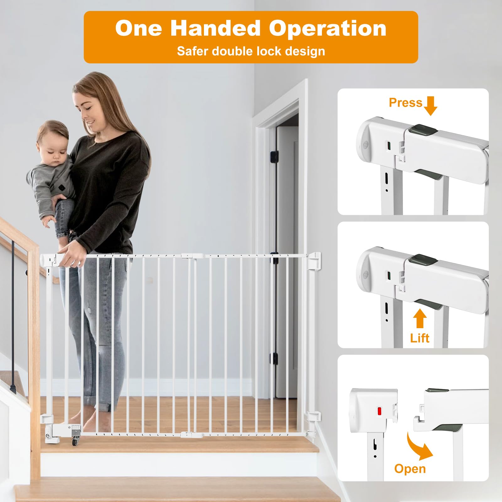 SHYUJAJIE one-handed operation gate designed for busy households