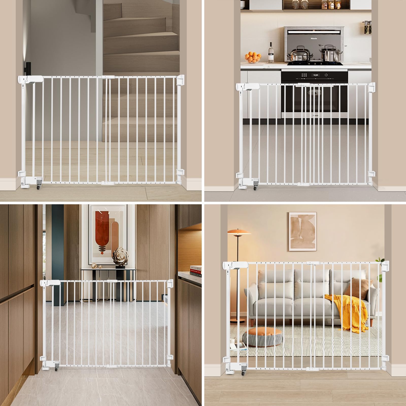 SHYUJAJIE sturdy steel frame gate provides reliable toddler protection