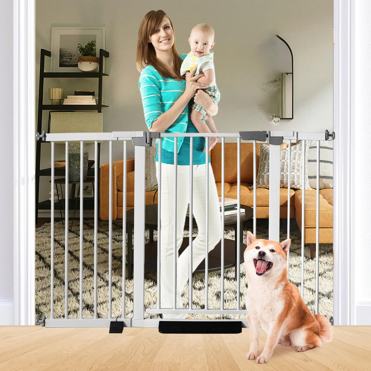 SHYUJAJIE 30-inch cat gate closed, preventing climbing and protecting children