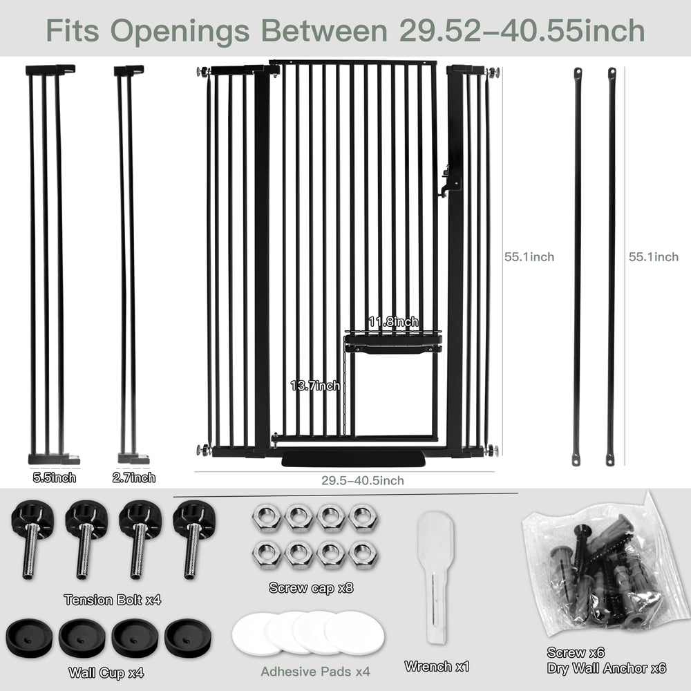SHYUJAJIE adjustable-width gate supports openings from 29.55 to 40.55 inches