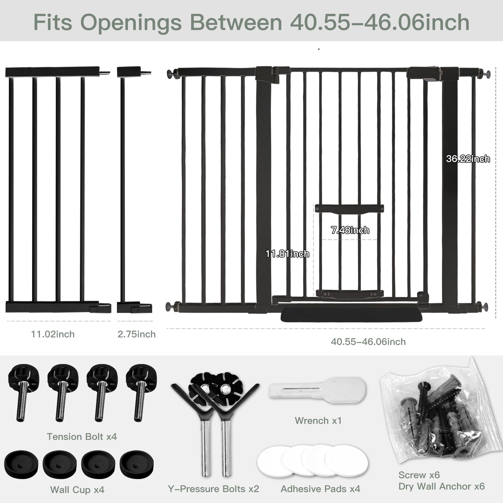 SHYUJAJIE auto-close gate supports one-handed use for busy caregivers.