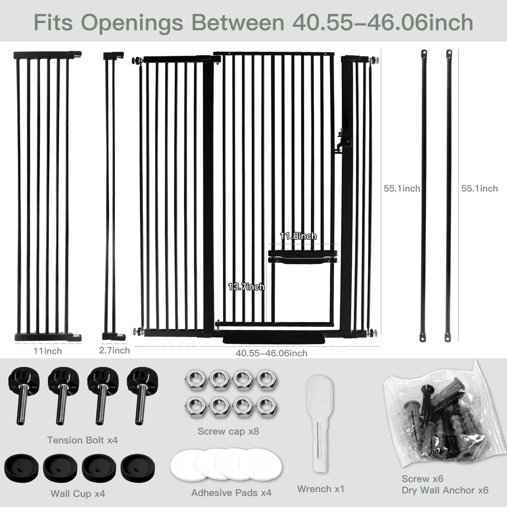 SHYUJAJIE cat door in gate, 13.7x11.8 inches for easy pet passage