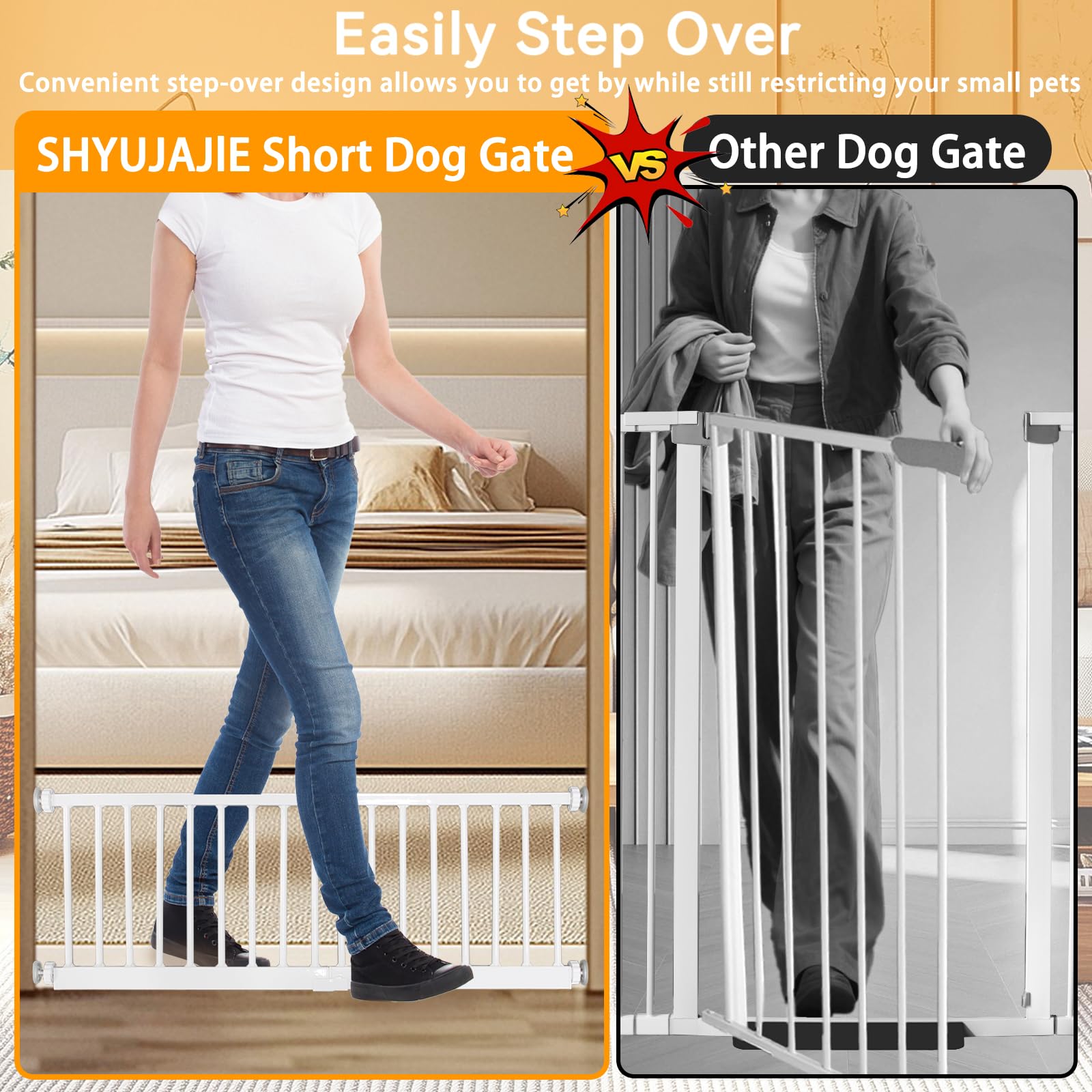 SHYUJAJIE dog gate secure pressure bolts protect walls during use