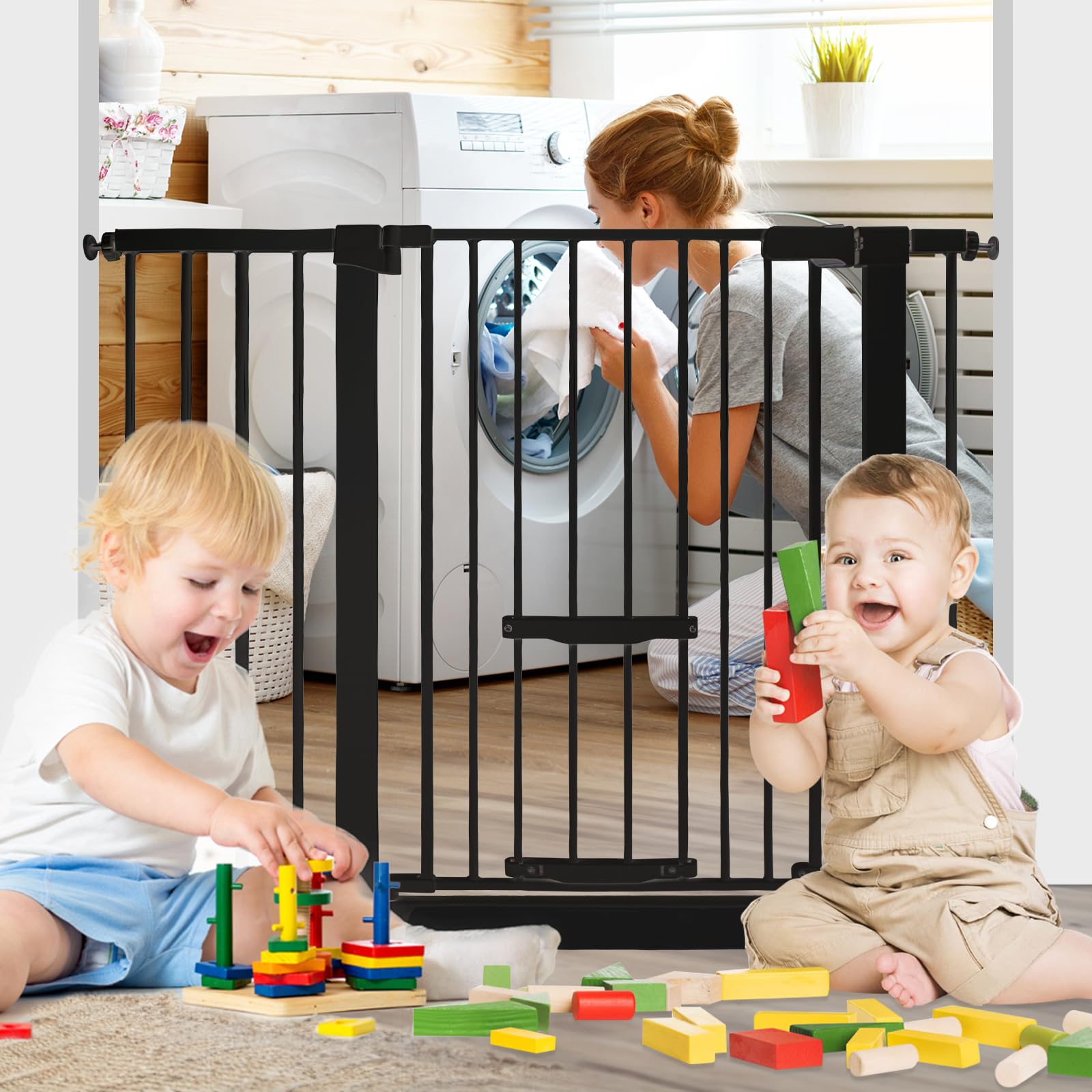 SHYUJAJIE gate folds flat for easy storage when not in use.