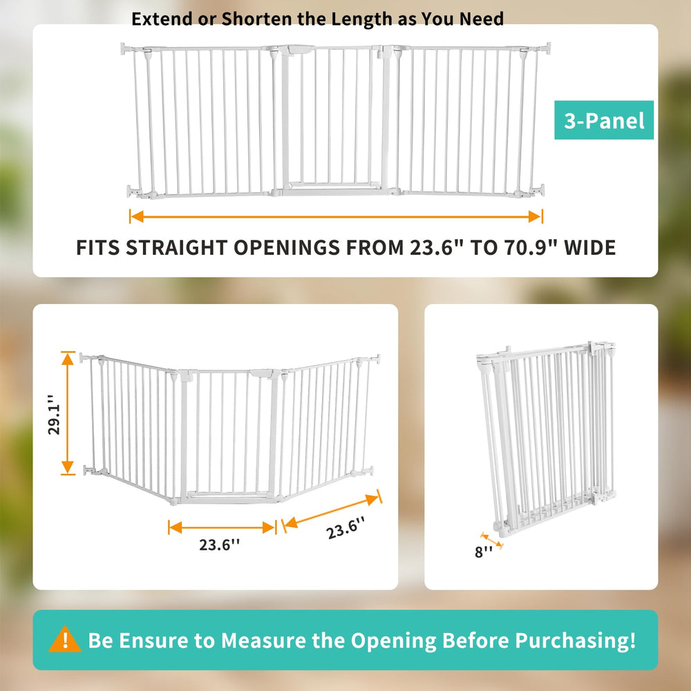 SHYUJAJIE foldable panel gate demonstrates easy storage and adjustable layout