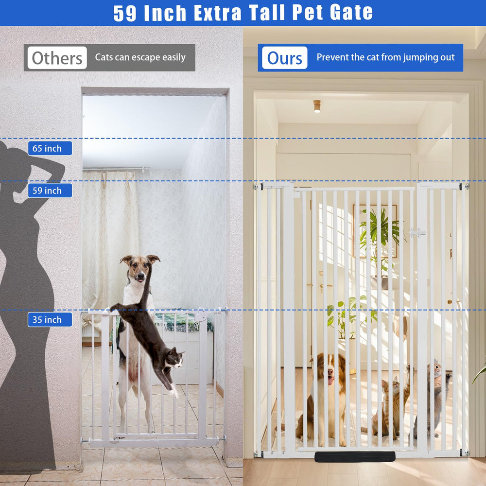 SHYUJAJIE tall pet gate secured without drilling for hallway safety.
