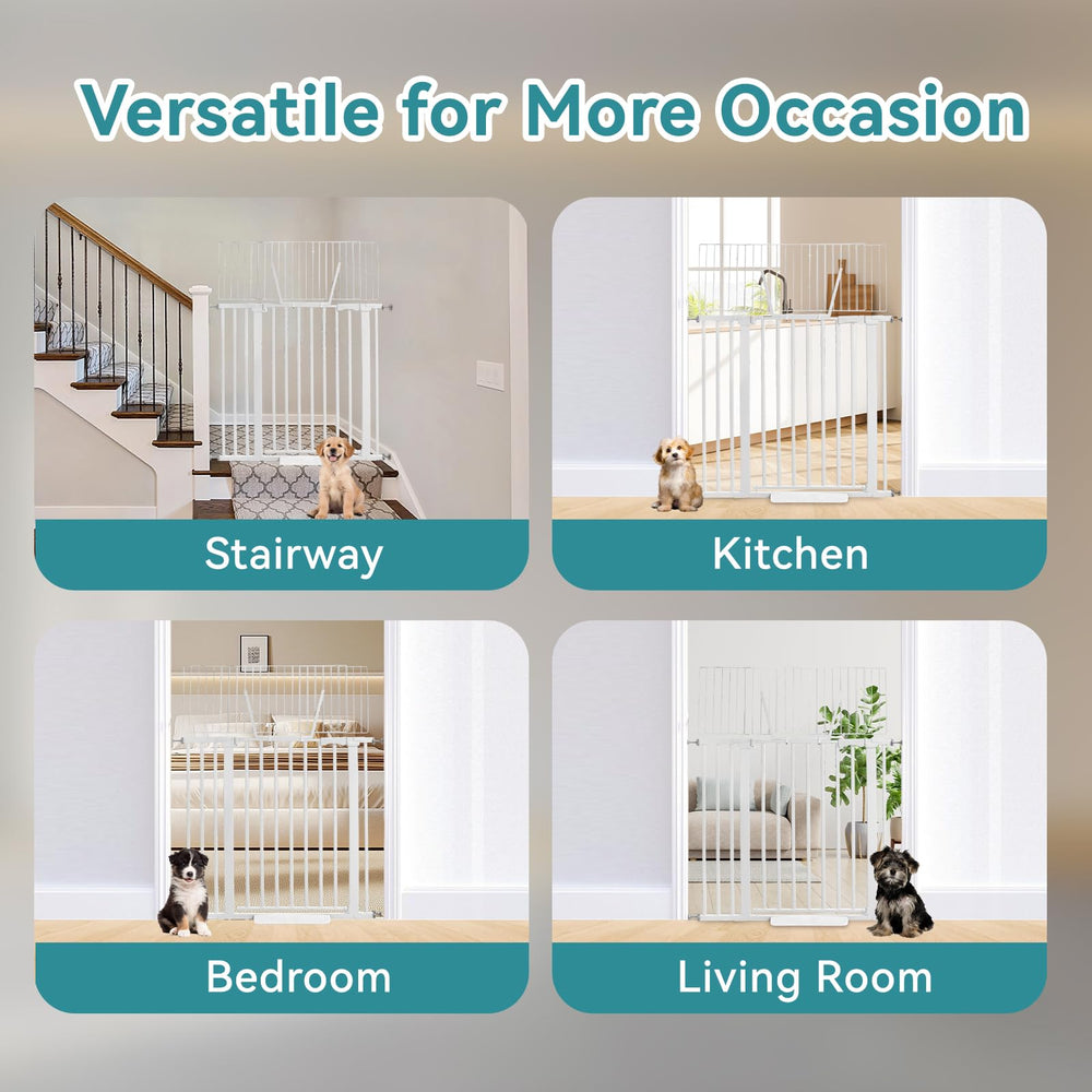 SHYUJAJIE tall gate fits stairs, doorways, and wide openings for versatile use.
