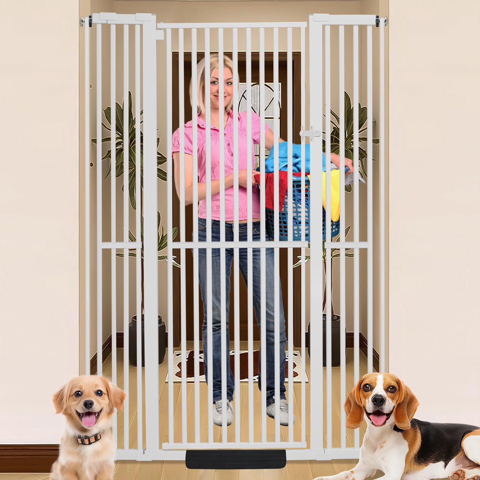 SHYUJAJIE tall pet gate suitable for homes with multiple pet sizes